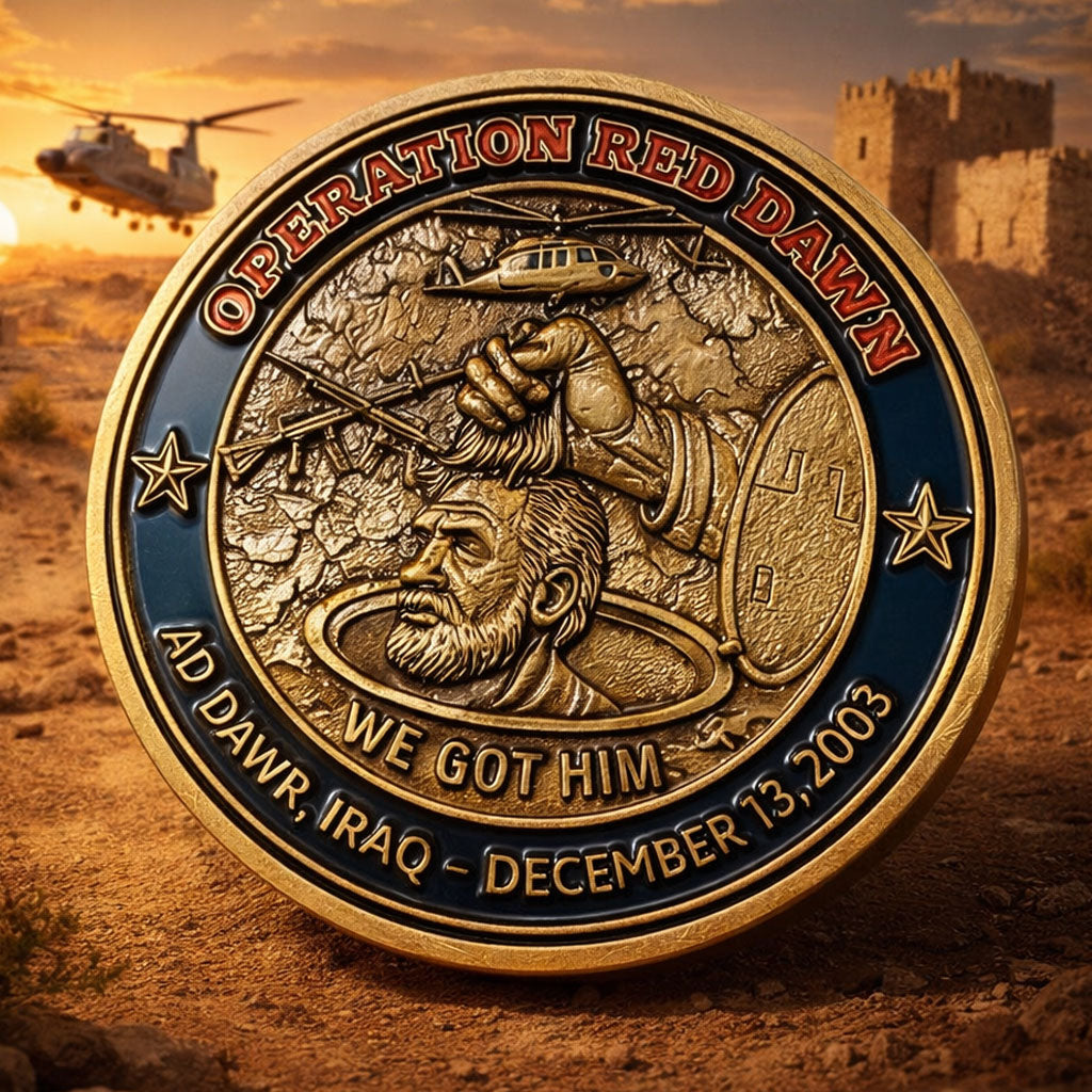 Operation Red Dawn Challenge Coin – Saddam Hussein Capture Commemorative